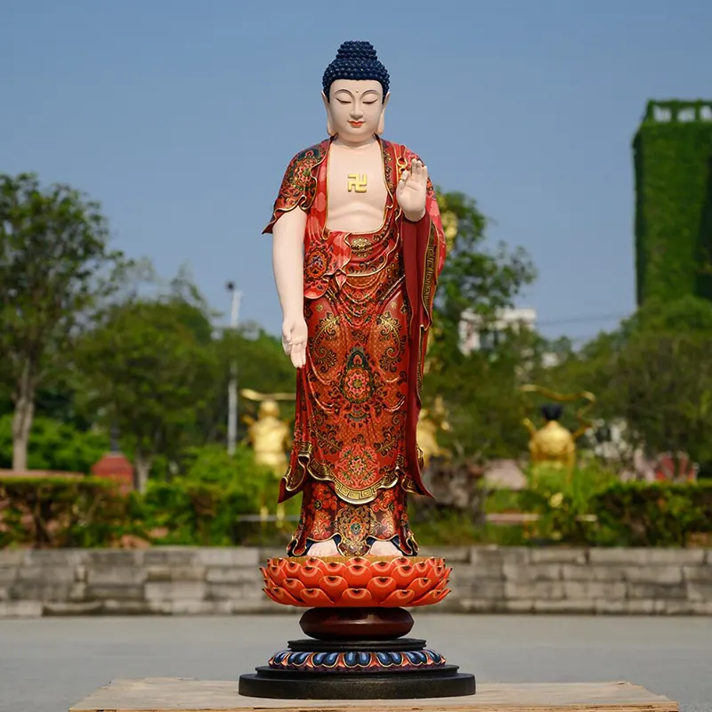 130 সেমি খাঁটি তামার সোনার অমিতাভ বুদ্ধ মূর্তি