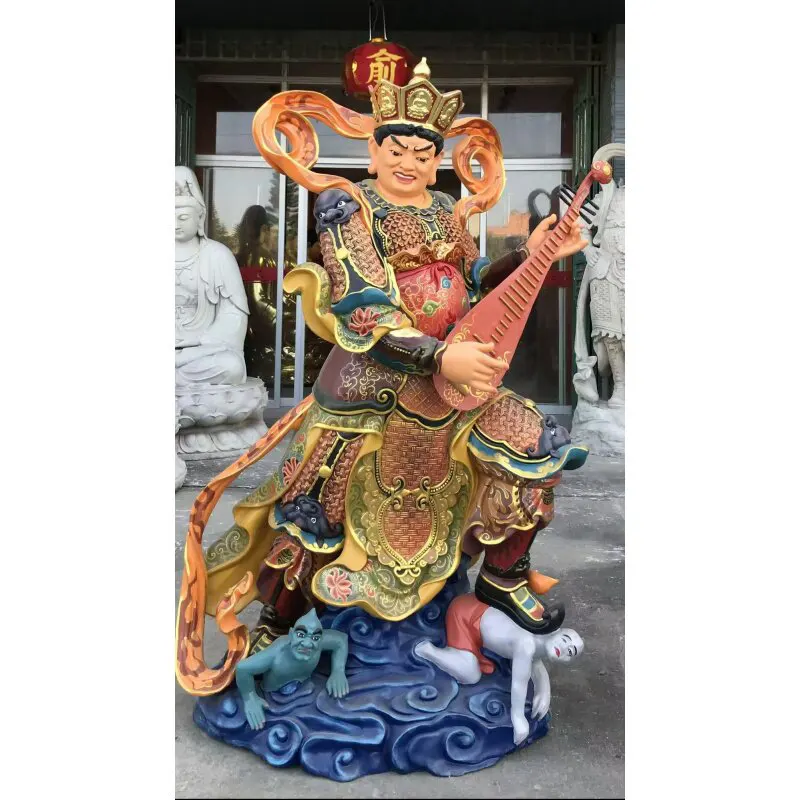 220CM খাঁটি তামা চার স্বর্গীয় রাজা বুদ্ধ মূর্তি