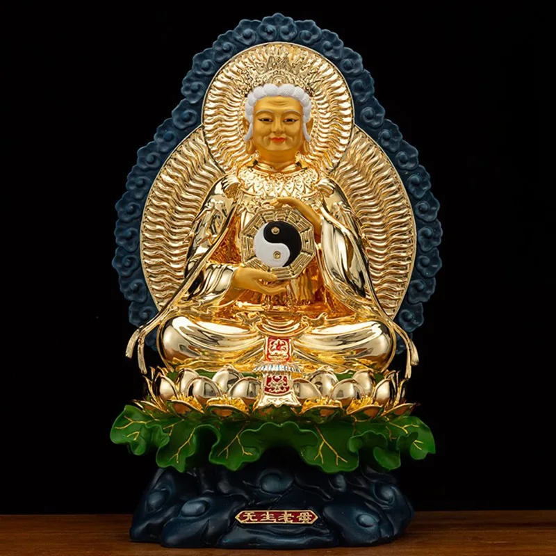 সোনালী রত্নখচিত পিতলের উশেং উজি লাওমু মূর্তি
